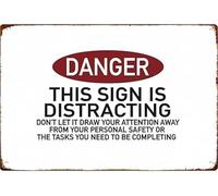 CZMDKEXM Funny Danger Sign Metal Wall-Art for Garage Workshop Tool Shed Man Cave Humor Decor 8 X 12 in