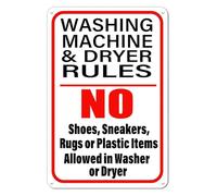 CZMDKEXM Funny Laundry Sign Vintage Metal Rules for Washing Machine Retro Wall-Art for Home Utility Room 8 X 12 inch