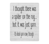 CZMDKEXM Funny Metal Tin Sign I Thought There Was A Spider On The Rug Humorous Saying Wall-Art for Man Cave Game Room Home Decor 8 X 12 inch