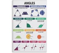 CZMDKEXM Geometry Angles Poster Types of Educational Chart Metal Tin Sign Wall Decor for Classroom Home Office Bedroom Living Room(Framed,12x18inch(30x45cm))