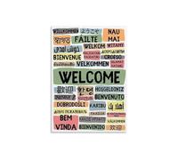 CZMDKEXM Global Welcome Sign Metal Hello in Many Languages for Home Office Living Room Business Entrance Wall Decor 8 X 12 in