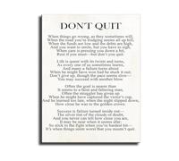 CZMDKEXM Home Office and Gym Decor Dont Quit Quote Motivational Poster Inspirational Canvas Wall-Art for Entrepreneur 8 X 12 in
