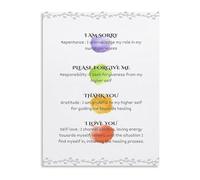 CZMDKEXM Hooponopono Forgiveness Prayer Metal Tin Sign Ancient Hawaiian Reconciliation Practice Mantra for Spiritual Wall-Art 8 X 12 in