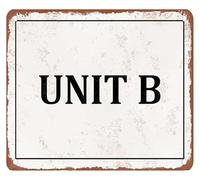 CZMDKEXM Industrial Door Plaque Unit B Vintage Retro Rustic Metal Sign for Garage Shed Workshop Number 8 X 12 in