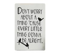 CZMDKEXM Little Birds Singing Everything Will Be Alright Rustic Tin Sign Vintage Uplifting Metal Plaque Wall Decor 8 X 12 inch