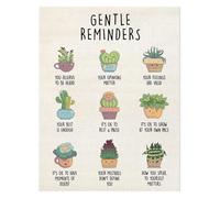 CZMDKEXM Mental Health Professional Gift: Gentle Reminders Office Poster, Inspirational Wall Decor for Counselors & School Psychologists(Framed,12x18inch(30x45cm))