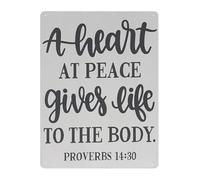 CZMDKEXM Metal Tin Sign Proverbs 14 30 Heart at Peace Gives Life to the Body Uplifting Inspirational Wall-Art Decor 8 X 12 Inch