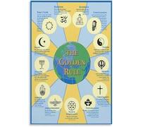 CZMDKEXM Philosophical Gift Metal Tin Sign Golden Rule of Compassion and Understanding Inspirational Art for Home Office Decor 8 X 12 in