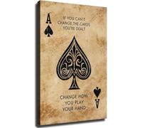 CZMDKEXM Playing Cards Ace of Spades Motivational Art Print for Poker Players Man Cave Decor(Unframed,08x12inch(20x30cm))