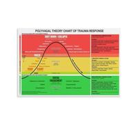 CZMDKEXM Polyvagal Theory Chart Poster - Understanding the Nervous System, Educational Wall-Art for Office, Study(Framed,16x24inch(40x60cm))