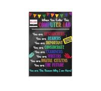 CZMDKEXM Procedures & Rules Poster, When You Enter This Computer, STEM Technology Education Wall Chart for Class(Unframed,16x24inch(40x60cm))