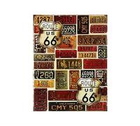 CZMDKEXM Retro Metal Wall-Art Champion Route 66 Design Vintage Road Trip Sign Americana Style Decor for Game Room or Home Bar 8 X 12 in