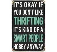 CZMDKEXM Retro Thrifting Sarcastic Tin Sign Wall Decor 8 X 12 in | Easy with nails tape rope four corner round holes metal sign
