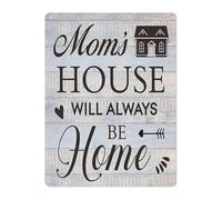 CZMDKEXM Rustic Family Quote Sign Moms House Is Always Home Vintage Metal Tin Plaque Wall Decor for Farmhouse Living Room Entryway 8 X 12 in