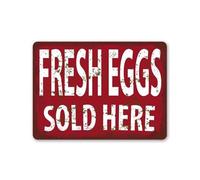 CZMDKEXM Rustic Farm Eggs Sign Metal Wall-Art Vintage Chicken Coop Theme Farmhouse Kitchen Decor Country Fresh Tin 8 X 12 in