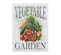 CZMDKEXM Rustic Vegetable Garden Sign Metal Tin Plaque Farmhouse Outdoor Decor for Backyard Patio Raised Bed Yard Art 8 X 12 inch