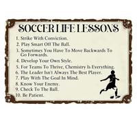 CZMDKEXM Soccer Life Lessons Metal Sign Inspirational Quote Retro Tin Wall-Art for Man Cave Game Room Garage Decor 8 X 12 inch