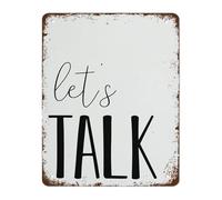 CZMDKEXM Speech Office Decor Lets Talk Retro Vintage Metal Tin Sign Educational Wall Plaque for Classroom Room 8 X 12 in