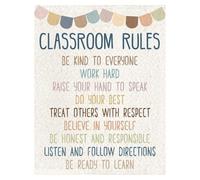CZMDKEXM Teachers Classroom Rules Sign Everyone is Welcome Poster for Inclusive Learning Environment Wall-Art Decor(Framed,12x18inch(30x45cm))