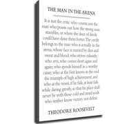 CZMDKEXM The Man in the Arena Courage Quote Theodore Roosevelt Motivational Wall-Art for Office Home Living Room(Framed,08x12inch(20x30cm))