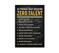 CZMDKEXM Things That Require Zero Talent - Motivational List Poster, Traits for Success, Inspirational Wall-Art for Office, Home, Gym(Framed,16x24inch(40x60cm))