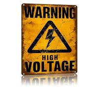 CZMDKEXM Vintage Aluminum Metal Sign High Voltage Theme Industrial Decor Rust Resistant Print Warning Design Art For Garage Workshop Wall 8 X 12 in
