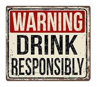 CZMDKEXM Vintage Drink Responsibly Warning Sign Metal Beer Sign for Bar Tavern Club Wall Decor (8 X 12 in)