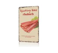 CZMDKEXM Vintage I Love Rhubarb Tin Sign Sassy Baker Gardener Metal Wall-Art Funny Tart Farmers Market Decor For Dining Room Office Cottage 8 X 12 inch
