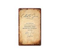 CZMDKEXM Vintage Isaiah 6 8 Called Metal Tin Sign Here Am I Send Me Quote Wall Plaque for Pastor Office Youth Group Room Spiritual Motivation Decor X 12 inch
