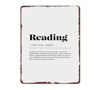 CZMDKEXM Vintage Style Reading Motivation Metal Sign Distressed Wall-Art for Book Lovers Home Library Decor (8 X 12 in)