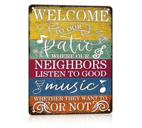 CZMDKEXM Vintage Welcome Sign for Patio Metal Tin Outdoor Garden Backyard Deck Decor Rustic Wall-Art 8 X 12 in