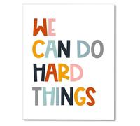 CZMDKEXM We Can Do Hard Things Motivational Poster Daily Affirmations for Elementary School Decor(Framed,16x24inch(40x60cm))
