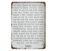 CZMDKEXM What My Dog Taught Me Metal Tin Sign Vintage Lover Humor Retro Wall Decor for Home Office Living Room or Pet (8 X 12 inch)