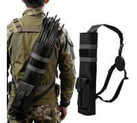 CZMYCBG Carcaj Ligero para la Espalda y la Cadera, Soporte para Flechas de Doble Uso con Correa para el Hombro y Clip para el Cinturón(Black)