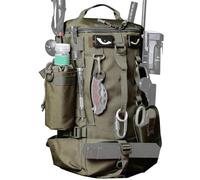 CZMYCBG Mochila Táctica MOLLE con Parches Que Brillan en la Oscuridad | Compartimento Principal Amplio, Correas Acolchadas Transpirables, Ideal para Senderismo, Acampada(Green)
