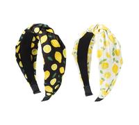 CZMZHFC 2 diademas de limón, diadema con nudo superior para mujer, accesorios antideslizantes para el pelo de frutas, diademas perfectas para profesoras