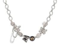 CZMZHFC Collar de mariposa de plata, gargantilla de flores de moda, collar Y2K, accesorios de joyería estética gótica vintage, regala a ti mismo y a tus amigos hermosos regalos.