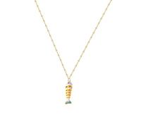 CZMZHFC Collar de pez dorado para mujer, colgante de pez móvil con dije esmaltado, moda de verano, playa, piscis, regalo de cumpleaños y día de San Valentín