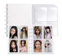 CZNBZIU 1 Unidad - Álbum de Cartas con Anillas, Fundas Cartas con 320 Bolsillos para 3" Fotos y Postales, Cubierta DIY, Gran Capacidad, Protección Antirrayaduras y Polvo, Ideal para Coleccionar