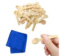 CZNBZIU 10 Pieza Cuchara De Madera Pequeña Mini Cuchara De Cocina Madera Redondas Cuchara Sales De Baño Pequeñas Mini Cuchara Con Mango Corto Para Especias Mermelada Helado Condimento Azúcar Miel Caf
