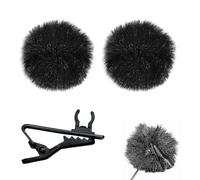 CZNBZIU 2 Pack Parabrisas Para Micrófono, Lavalier Microphone Wind Muff, Outdoor Furry Lav Windscreen Windproof Wind Screen, Para Micrófono De 1Cm De Diámetro Al Aire Libre Interior Ambientes, Gris+N