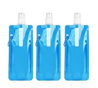 CZNBZIU 3 Botellas De Agua Plegables De, Bolsa De Hidratación Portátil Para Exteriores, Para Senderismo, Viajes, Ciclismo, Fitness, Unisex, Reutilizable, Con Bolsas Transparentes Para Beber