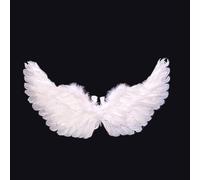Cznlnzc Alas de Angel Blanco, Alas Angel Plumas para Niños Adultos Mascarada Halloween Carnaval Cosplay Fiesta, Incluye un tocado aleatorio y un accesorio de mano aleatorio (White,s)