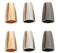 CZQC Metal Bell Stopper 30PCS Metal Cónico Bells Cordones Cerraduras de cuerda Cierre de cordón de los extremos de la cuerda para la ropa del cordón Bolsos de la mochila plateados, oro claro y negro pistola