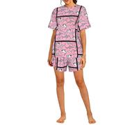 Czqdp Conjunto de Dos Piezas para Mujer con Mangas Cortas y Shorts, Ropa de Estar por casa con Bolsillos, Estampado de Tiburones, Vida Marina y océano.,One Size,3XL