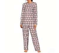 Czqdp Conjunto de Pijama de Dos Piezas para Mujer con Bolsillos, camisón, Ropa de Estar por casa, All My Besties Are Westies.,One Size,L