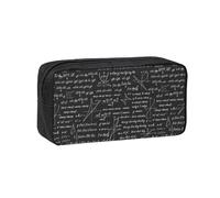 Czqdp Estuche de lápices Sencillo y Espacioso, de poliéster, con Cremallera, Ideal para cosméticos y lápices, con Patrones y cálculos matemáticos.