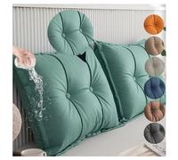 CZQGLYM Respaldo De Cama Grande Cojín del Respaldo del Large Wedge Pillow Decorative Body Throw Pillows Bed Backrest Reading Bolster Lumbar Cushion for Sofa Bed (100×55×15CM(2PCS),Green)