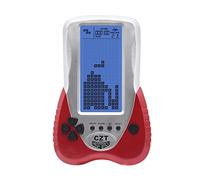 CZT Consola de Juegos de ladrillo Retro Retroiluminación Azul 23 Brick Juegos Tank War/Racing Auriculares Enchufables Puzzle Portable en Palma la Mano Juguetes para niños (Rojo)
