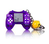 CZT Nuovo Mini portachiavi Console Brick con 26 decorazioni dello zaino di gioco Built-in Classico nostalgico e piacevole Puzzle Regali per Bambini Ragazza retrò Console di gioco portatile (Morado)